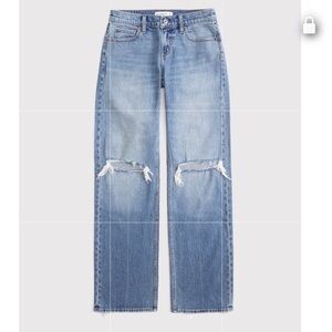 NWT ABERCROMBIE AND FITCH Low Rise 90’S Relaxed Distressed Jeans Sz 29